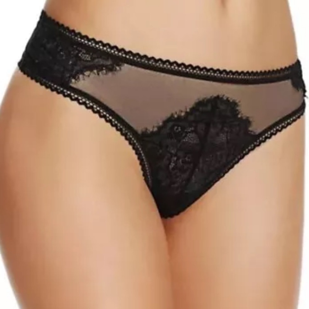 NWT Thistle and Spire SZ XL Eyelash Mirage Black Thong